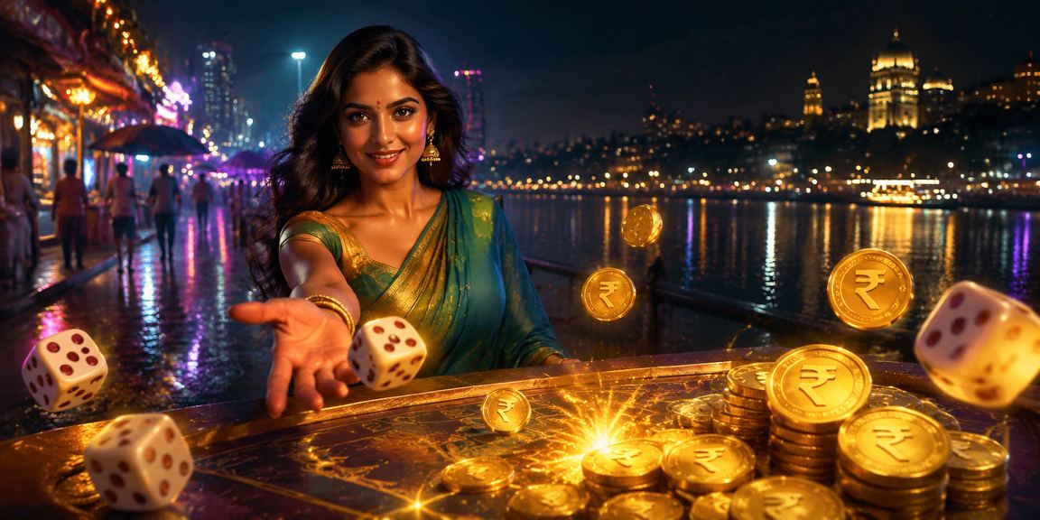 Woman placing dice game bets in Mumbai casino, dressed in saree